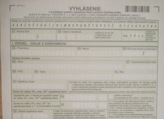 2% z dane – vyhlásenie 2020 2% z dane FO 2020